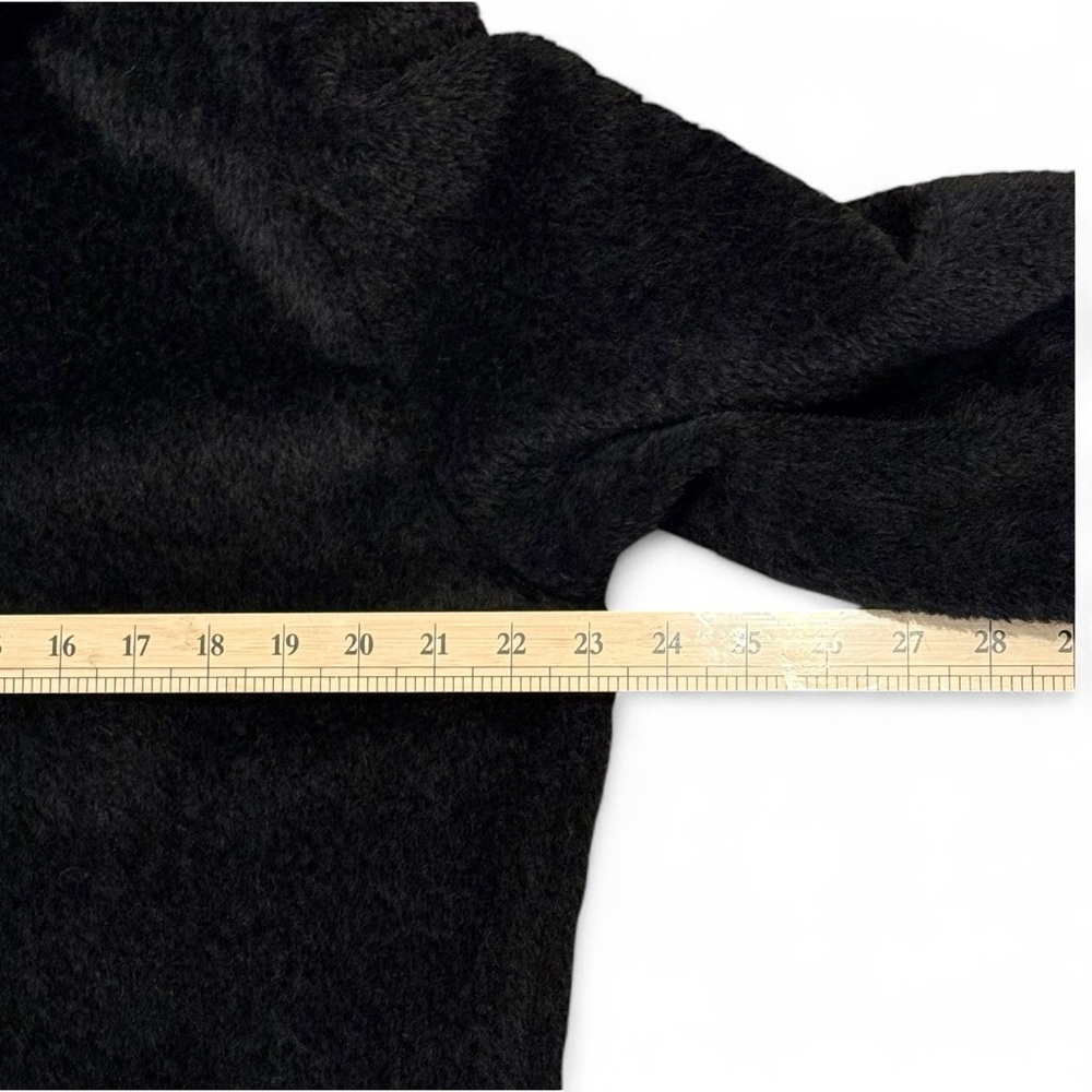 Max Mara Alpaca Wool Hooded Long Coat — Double Breasted, Black, Size 8 - Picture 12 of 12